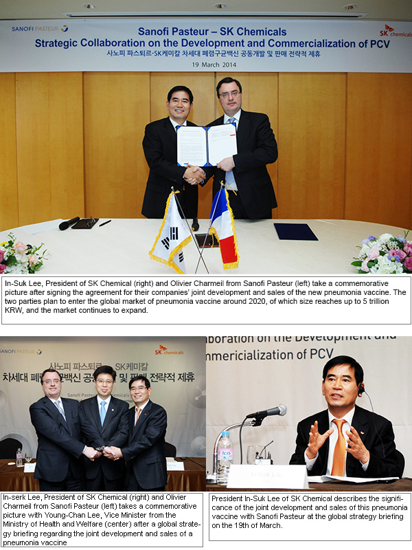 Sk Chemical and Sanofi Pasteur Joins Up for the Development and Sales of a Next-Gen Pneumococcal Pneumonia Vaccine